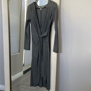Shimmery silver plunge dress from Row A